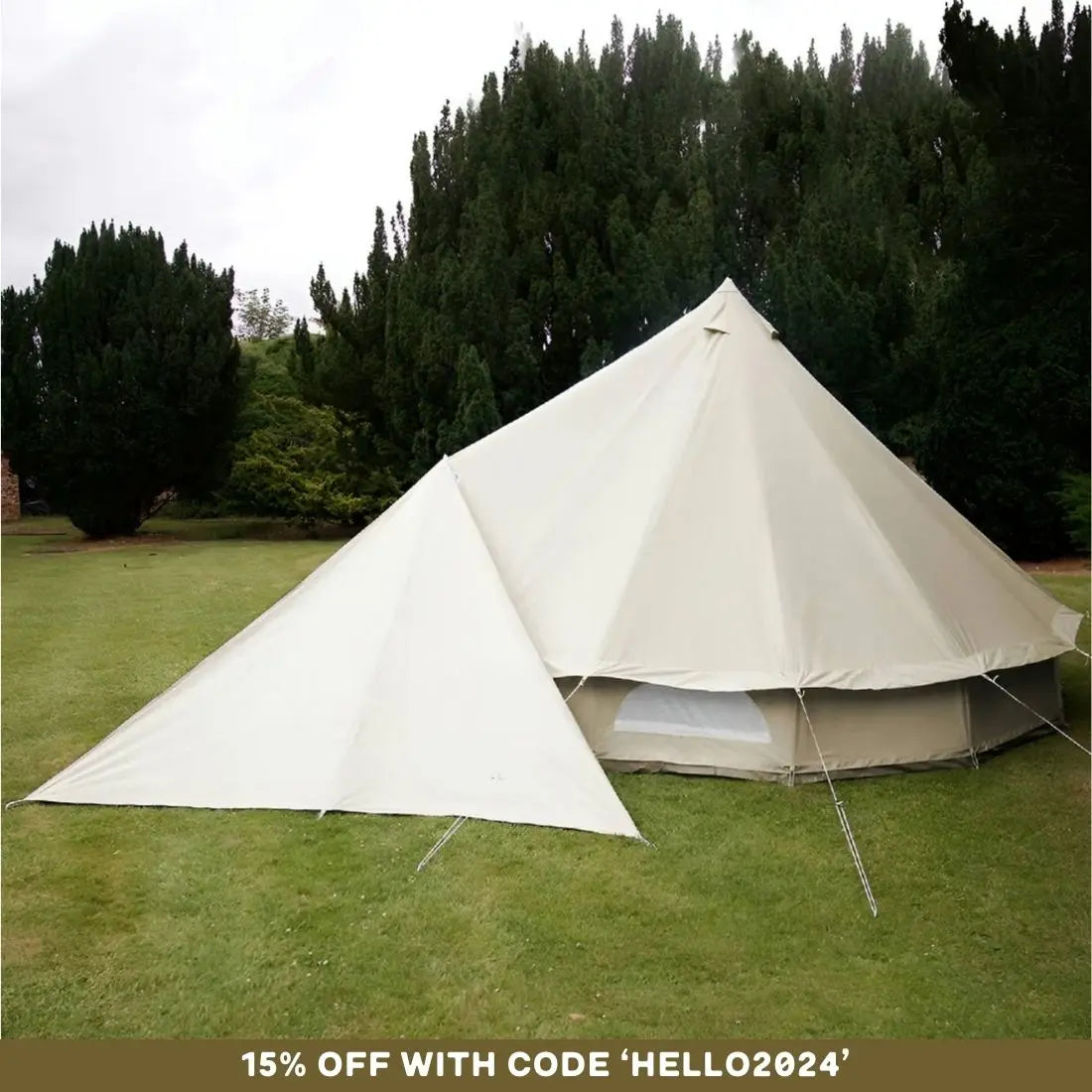 glamping bell tent canopy awning attachment boutique camping