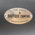 boutique camping glamping tent wood burning stove with glass door