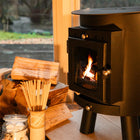 glamping wood burning stove boutique camping cabin shepards outbacker