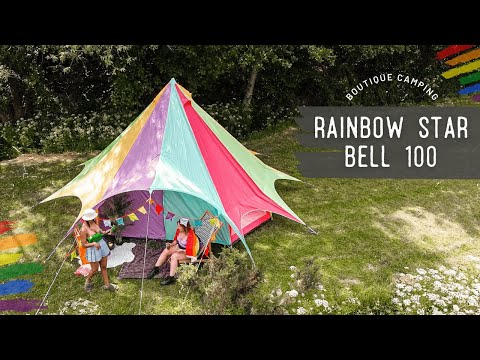 canvas star bell tent tipi boutique Camping glamping rainbow