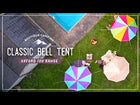 blue purple multi colour classic bell tent tipi double quad multi door canvas festival glamping boutique camping