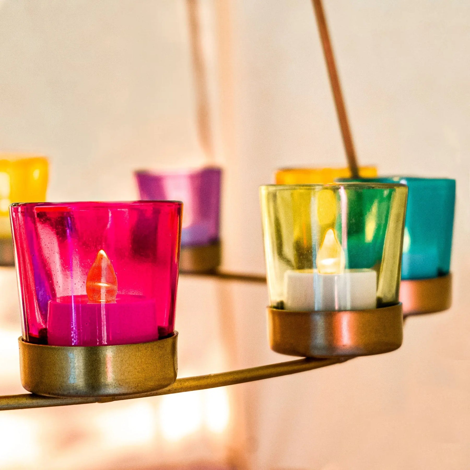 gold colour tea light glamping bell tent single double tier chandelier
