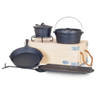 boutique camping cast iron cooking set in box pots and pans