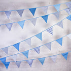 blue pattern cotton Bunting for bell tent garden party