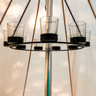 black tea light glamping bell tent single double tier chandelier