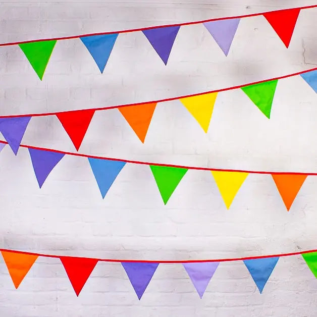 multi colour cotton Bunting for bell tent garden party