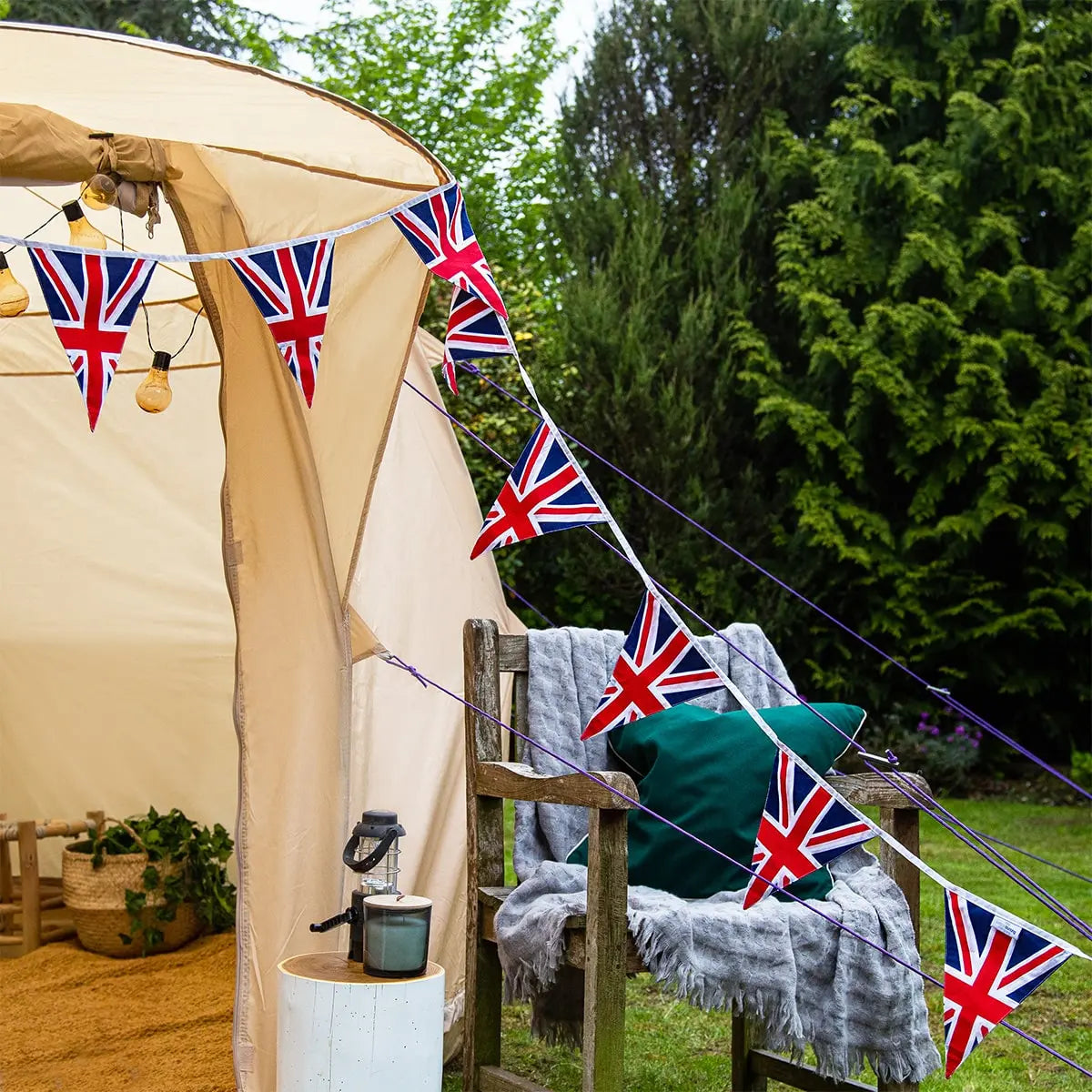 union jack british cotton Bunting for bell tent garden party